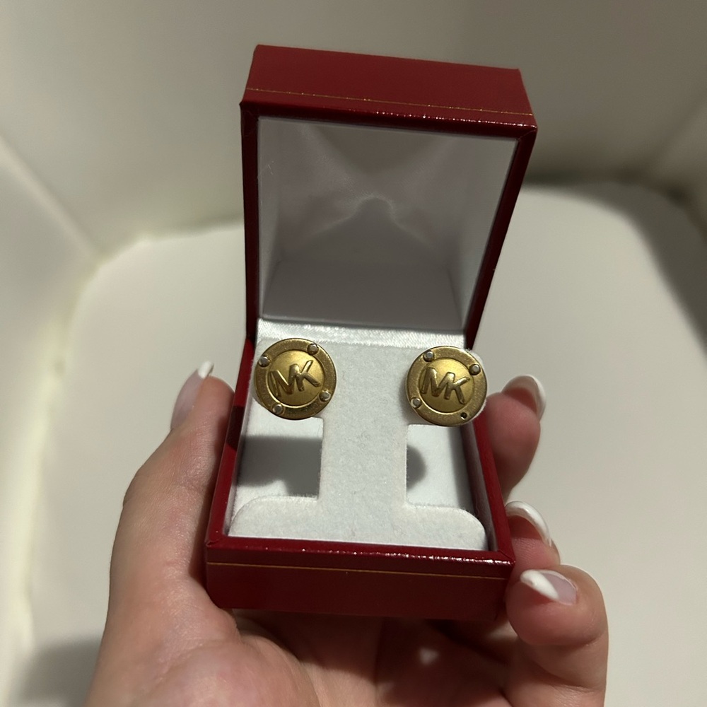 Michael Kors Gold Logo Stud Earrings